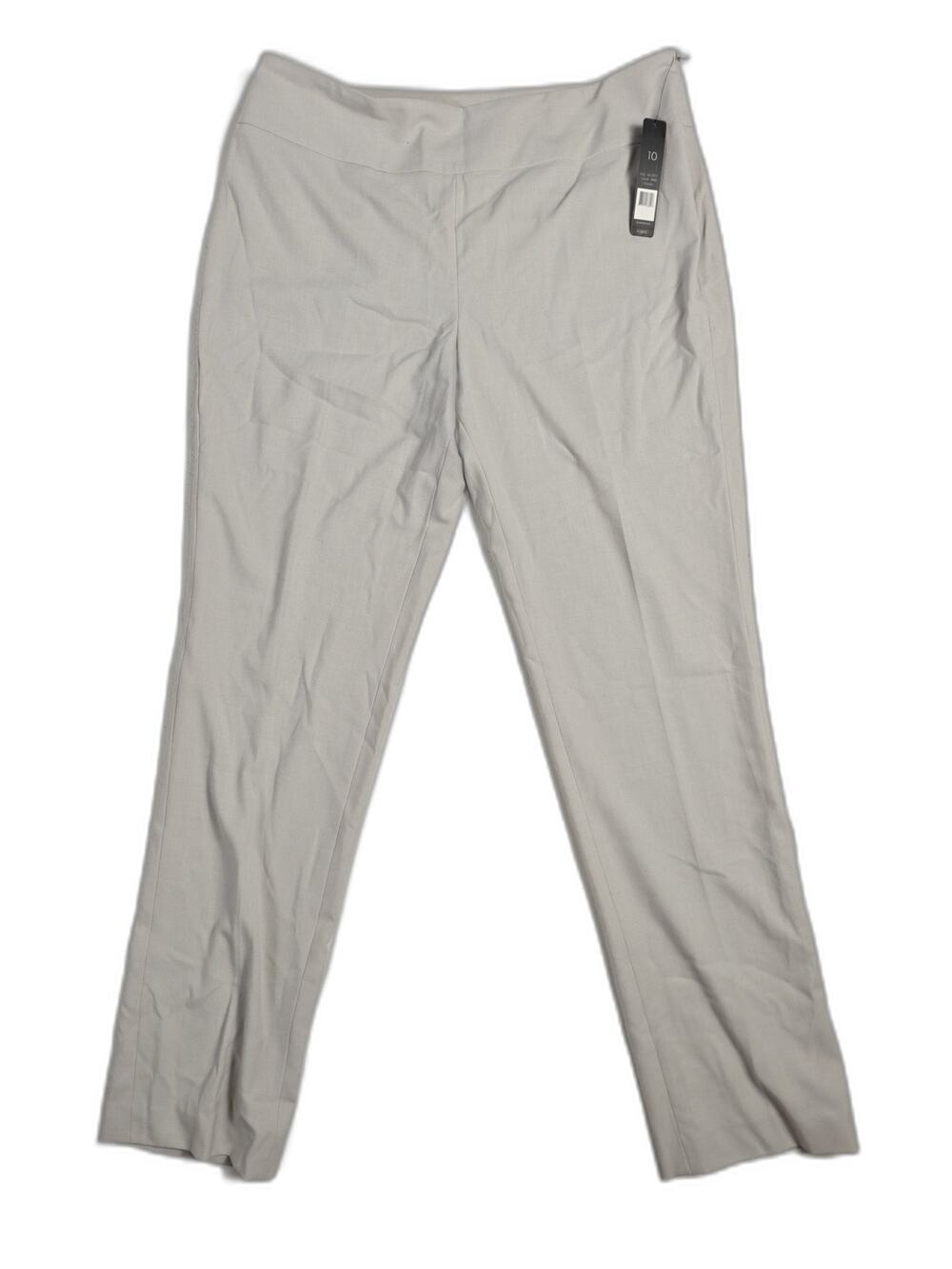 Womens Nic+Zoe Straight Leg Pants Cream/Gray Size 10 NWT